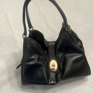 Black leather COACH bag